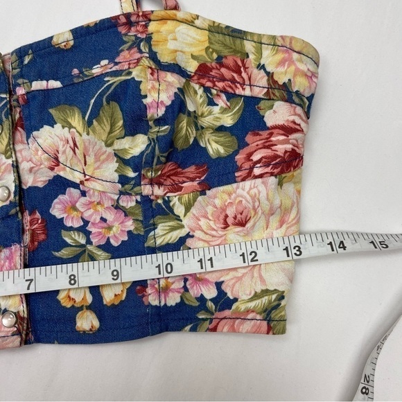 STREETWEAR Society crop top floral festival spaghetti straps size S woman’s - Picture 11 of 12